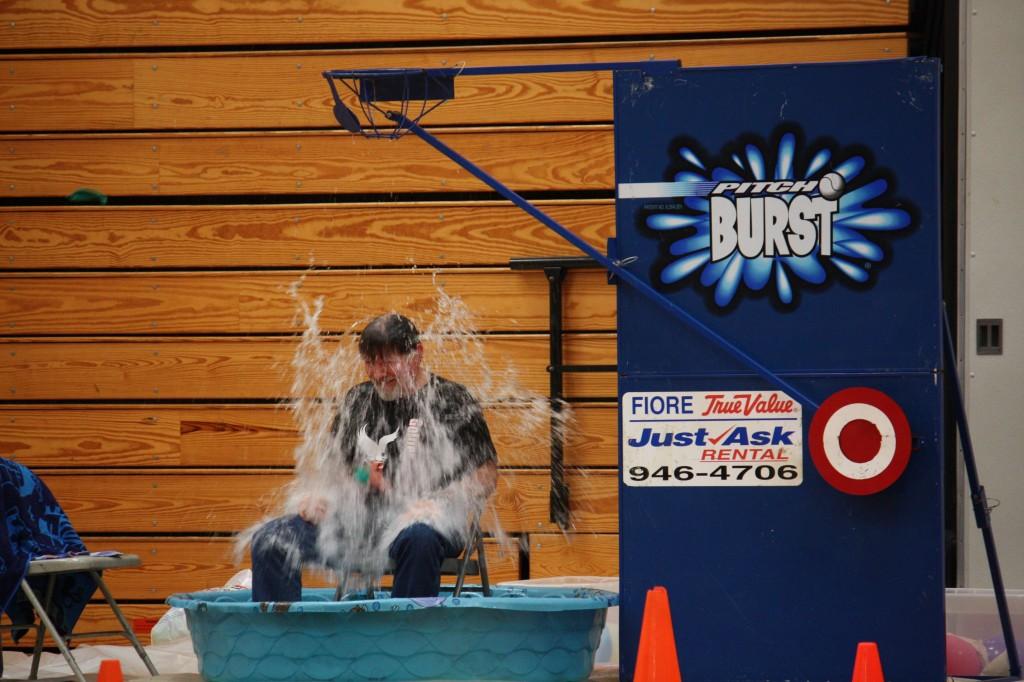 Mr. McNitt gets wet at the 2012 Spring Pep Rally
