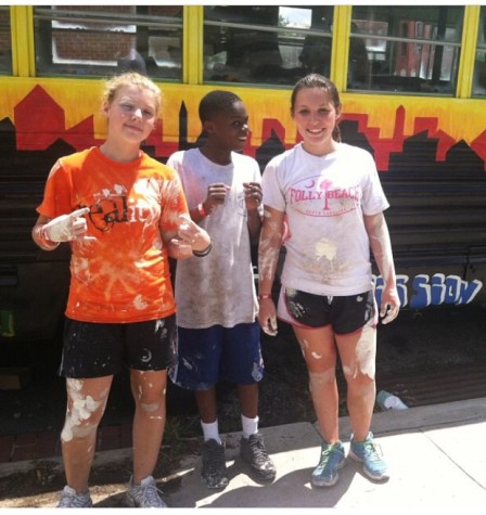 Azia Barnett and Lily Wiliams getting dirty with their friend Emannuel