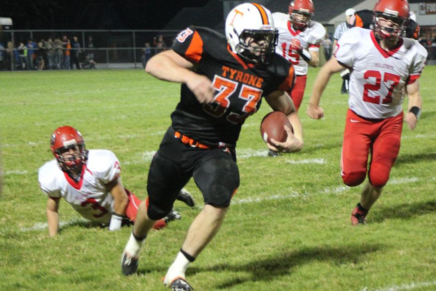 Fullback Eli Sleeth and the rest of the Tyrone offense rolled over visiting Bellefonte on Friday at Grey Field