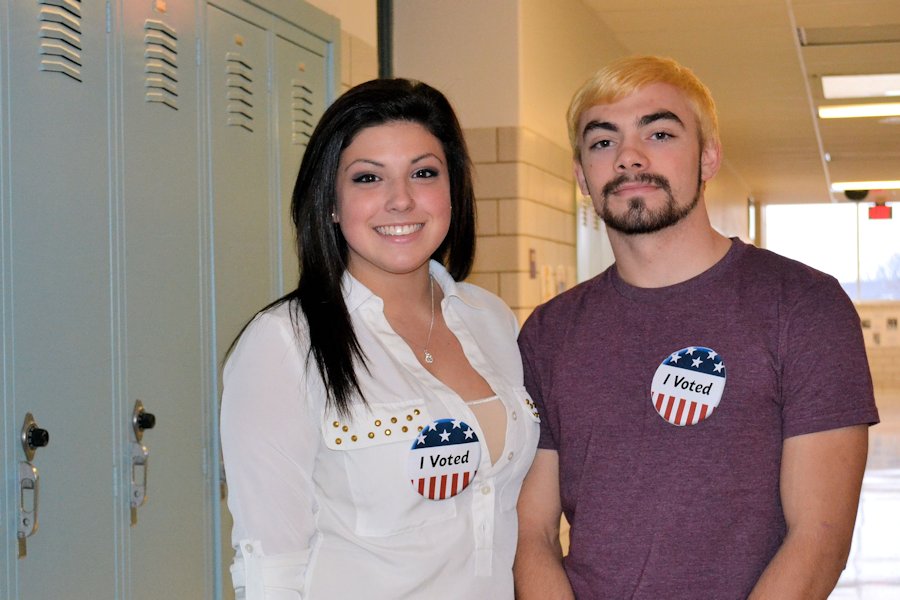 Seniors Marin Grabill and Aleic Hunter were among few who voted in the 2014 midterm elections