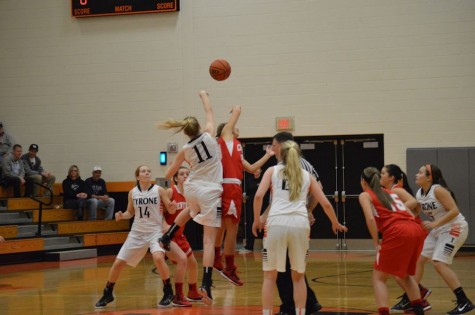 Senior Lindsey Kemp going up for the ball.