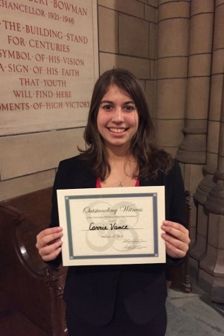 Carrie Vance won a Best Witness Award at the competition.