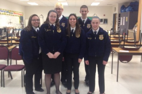 Tyrone Area Parliamentary Procedure Team who competed on Tuesday, March 24th - Rt. to Lt. - Toni Burns, Katrina Hagenbuch, Jacob Meyer, Emily Long, Brandon Decker, and Sarah Wilson.  The team has qualified for the Southcentral Region Competition on April 28th in near Harrisburg, PA.