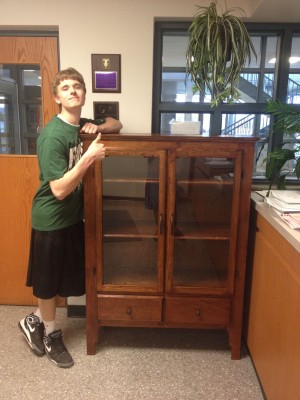 2013 Tyrone graduate Dalton McKeon with one of his carpentry projects.