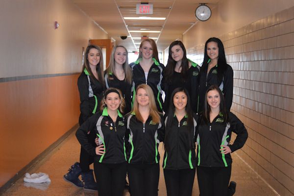 Front row (l-r) Mary Beth Raabe, Justice Myers, Molly Harris, and Gabby Whetstine. Back row (l-r): Haley Wagner, McKenzie Johnson, Hilari Parsons, Cheyenne Weaver, and Davina Lee. 