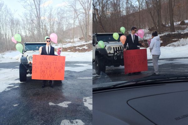 senior Marin Grabill and Bellwood senior Dallas Huff with their promposal.