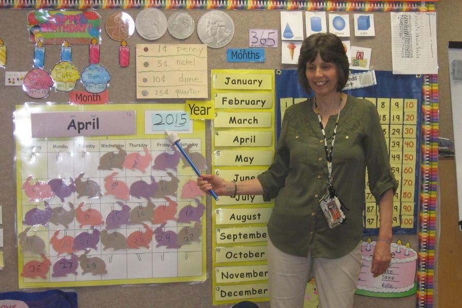 Mrs. Raffetto in her kindergarten classroom