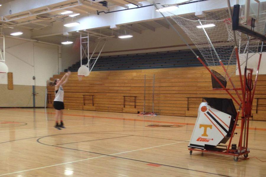 After school Kasey can often be found in an otherwise empty gym taking shots