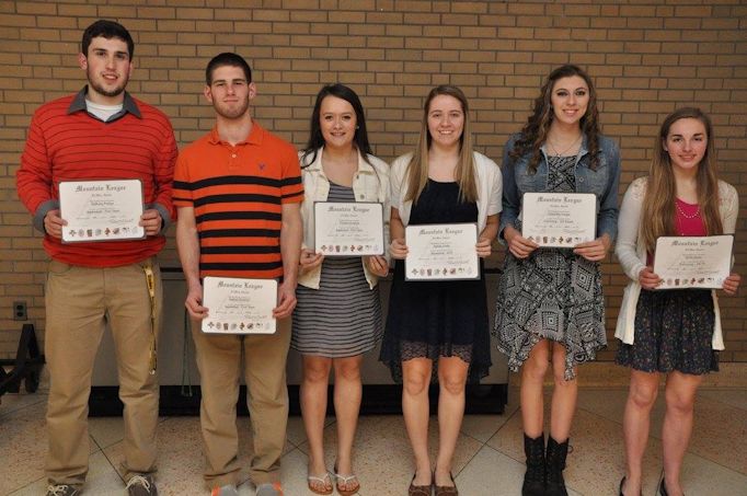 L-R: Mountain League All-Stars Anthony Politza, Pooky Soellner, Finnely Christine, Kasey Engle, Sam Aungst, Emily Beam