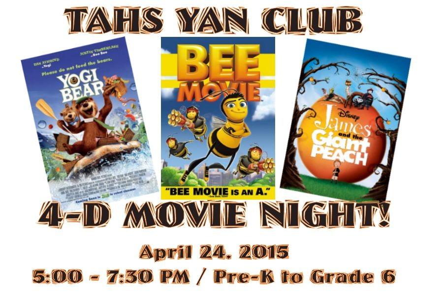 YAN to host free family 4-D Movie Night on Friday, April 24
