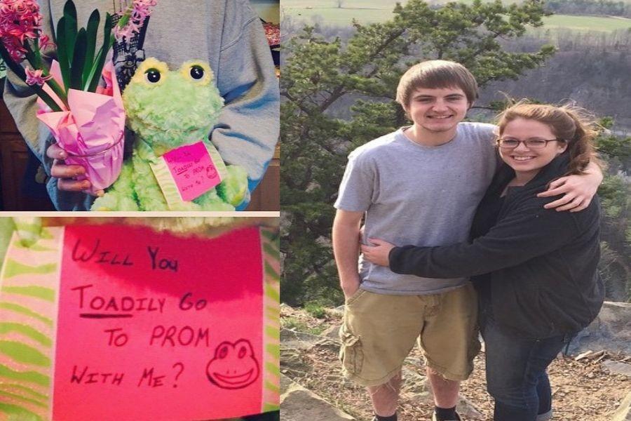 Abbey Gunter and Andrew Bell-Bigelow and their promposal