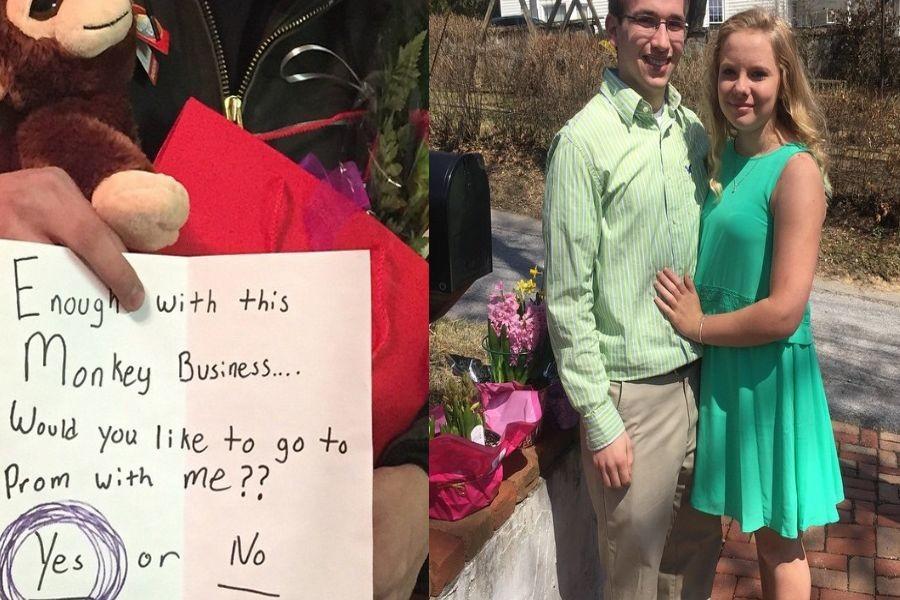 Laura Gunter and Tommy Williams and their promposal