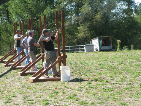 A group of shooters takes their aim at clays at the 5-Stand event.  For the first time shooters could also try their skills at the Wobble Stand which was just added this summer.
