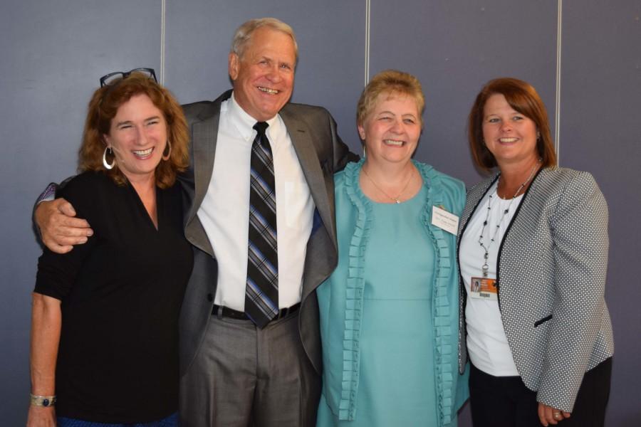 2015 Distinguished Alumni winners Virginia Smith, William Miller, Peggy Bonsell, Superintendent Cathy Harlow 