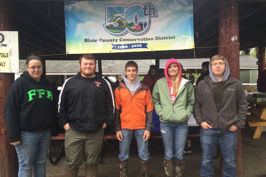 Katrina Hagenbuch, Daniel Peterson, Michael Cherry, Carly Crofcheck, and Hunter Reese competed at the Blair County Envirothon.  The team took two top scores out of the five stations.  They placed 1st in Aquatics and 1st in Wildlife.  The team place 5th overall. 