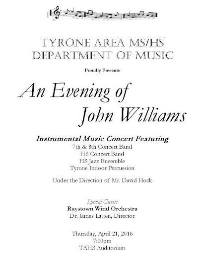 Tyrone Band Spring Concert Tonight at 7:00 pm