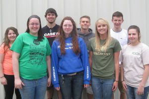 Agricultural Education students who took Production Agriculture NOCTI are: Baylee DelBaggio, Katrina Hagenbuch, Dakota Fink, Elizabeth Conrad, Larry Kobuck, Carly Crofcheck, Brandon Decker, and Alexis Brode.