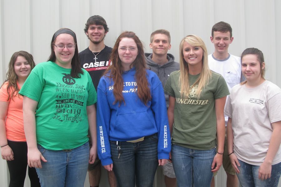 Agricultural Education students who took Production Agriculture NOCTI are: Baylee DelBaggio, Katrina Hagenbuch, Dakota Fink, Elizabeth Conrad, Larry Kobuck, Carly Crofcheck, Brandon Decker,  and Alexis Brode.