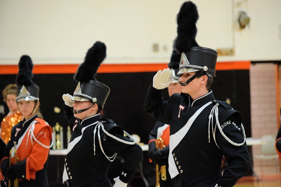Drum Majors Ethan White and Rebekah Schleppy