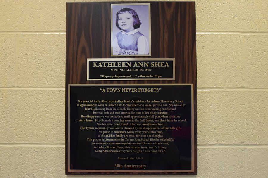 Kathy Shea memorial in the Tyrone Elementary School