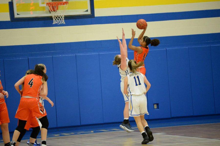 Freshman Jadia Parker led the Lady Eagles with 9 points and 12 rebounds in a close loss to Bellwood in the Kiwanis Tournament Championship game over Christmas break. 