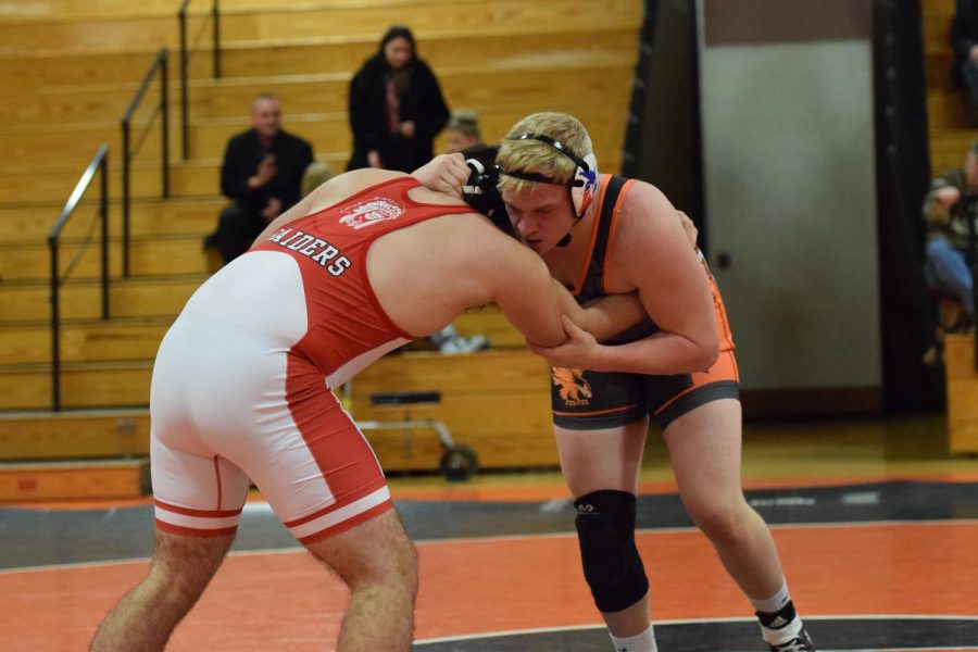 The most hyped match of the evening was senior Braeden Nevling-Ray, who pinned his opponent, Max Barrier, in the third period with 1:30 left in the match.