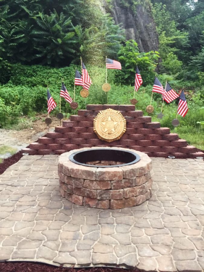 Senior Trevor Fink built a flag burning pit for his Eagle Scout Project.