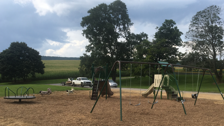 Senior Ben Branstetter built a playground in Warriors Mark for his Eagle Scout Project.