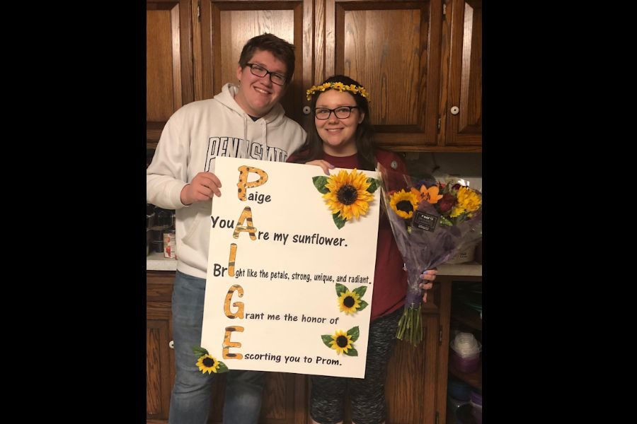Chris Wilkins and Paige Kephart with their promposal.