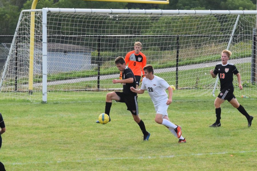 Nathan Walk defending the goal