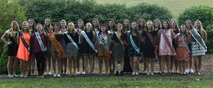 TASD 2019 Homecoming Court. First row: Brianna Foy, Karlie McCoy, Kaleah Smith, Olivia Ake, Logan Johnson, Ebonee Rice, Hanny Denny, Alicia Endress, Danielle Hiechel, Alexis Umholtz, Emily Detwiler, Reagan Wood.  Second row: Lauren Ross, Madelyn Diebold, Lexi Kramer, Callie Maceno, Elise Gailey, Lindsey Fusco, Olivia Reese, Winnie Grot, Cate Baran, Madison Soellner, Lindsey Walk, Allysan Jones.