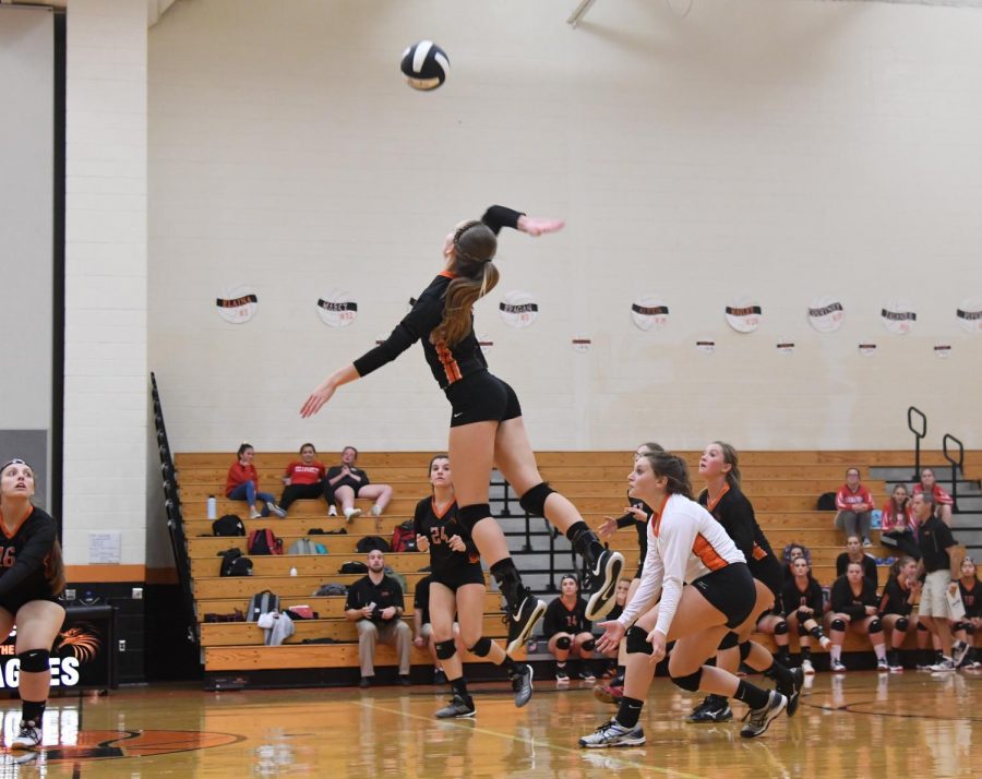 Reagan Irons  going up for a kill.