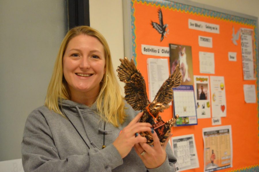 Learning support teacher Jessica Ellenberger  always goes above and beyond to help her students and coworkers.  She was nominated for the Golden Eagle award by Candy Eckles.