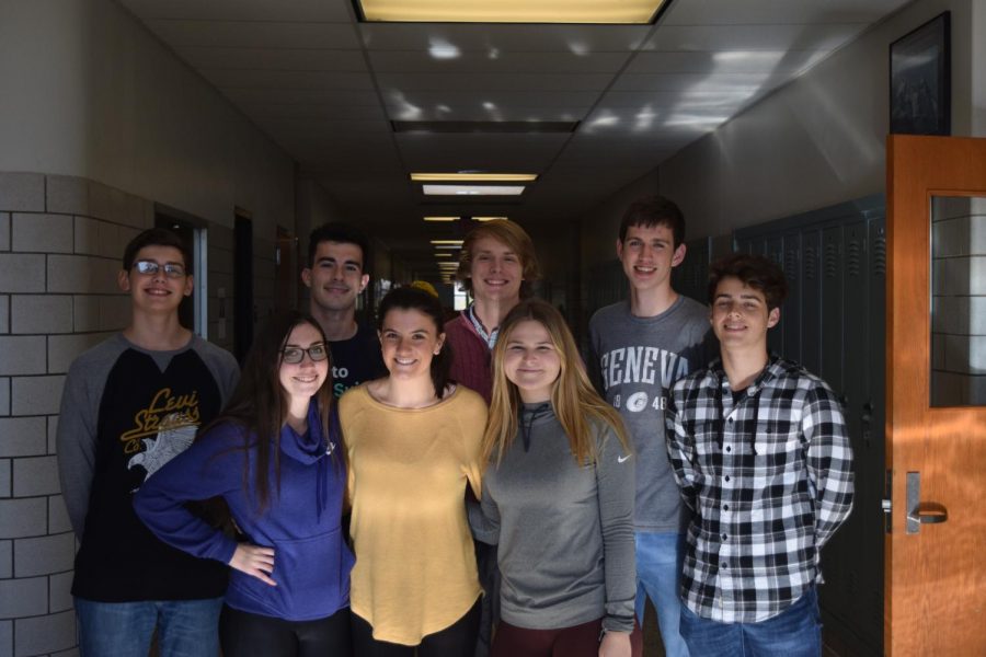 The 2019 Quiz league team. 

From left: Tyler Beckwith, Nick Vasbinder, Brent McNeel, Nathan walk , Dan Parker, Alicia Endress, Mattie Cherry and Lucia Isenberg 