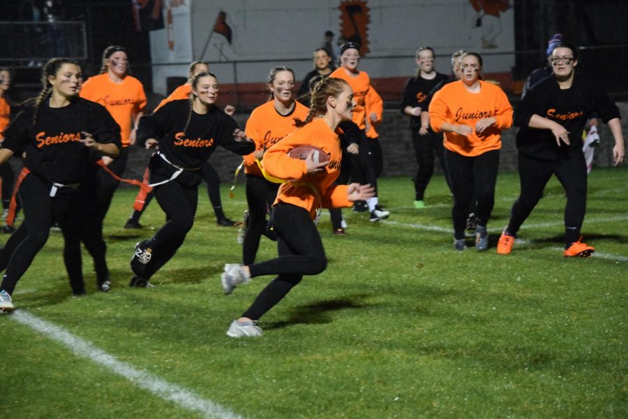 Ella Pearson running it into the endzone for her second touchdown of the night.