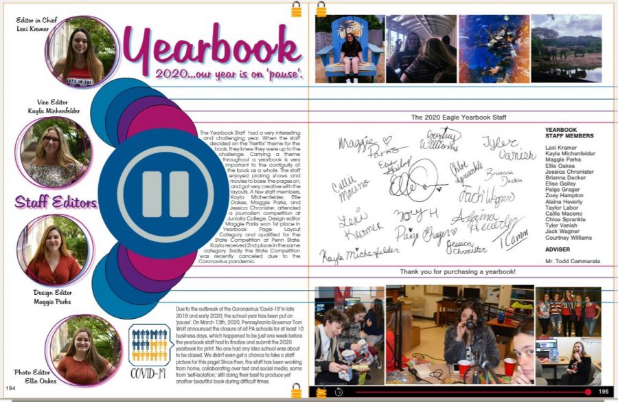 The 2020 Eagle Yearbook staff finished the yearbook on time this year despite the COVID-19 school shutdown. Click the slideshow to get a sneak peek of the 2020 Eagle Yearbook.