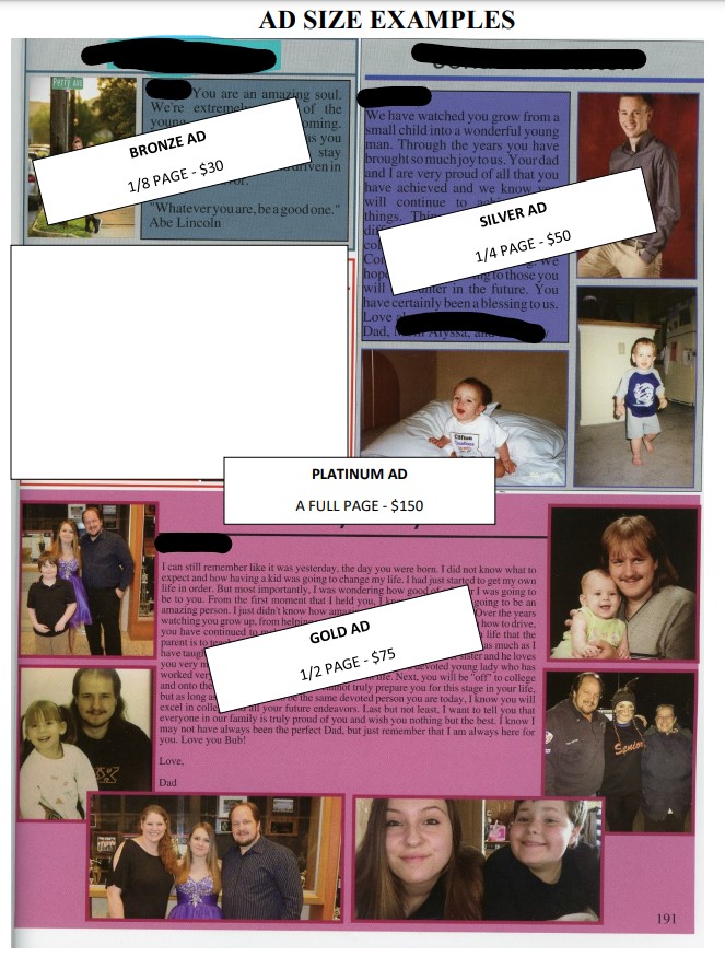 yearbook ad page examples