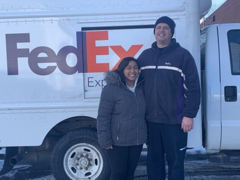Warriors Mark resident and FedEx driver Adam McKinney, seen here with his daughter Ashlynn, was a part of history this January when he began delivering the Moderna COVID vaccine to local pharmacies and hospitals. 