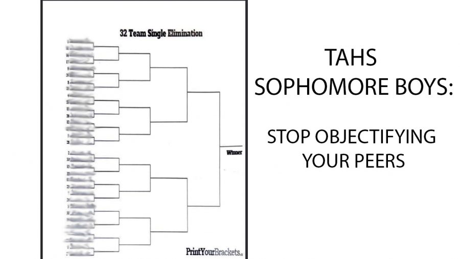 This bracket was posted on Instagram with the names of sophomore girls to rank their appearance (names have been blurred to protect their privacy).