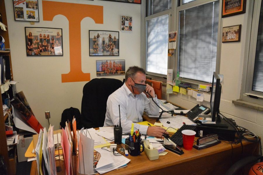 The pandemic has made Tyrone Athletic Director Luke Rhoades job much more complicated this year, but he has managed to keep Tyrone High School sports playing through most of the pandemic.