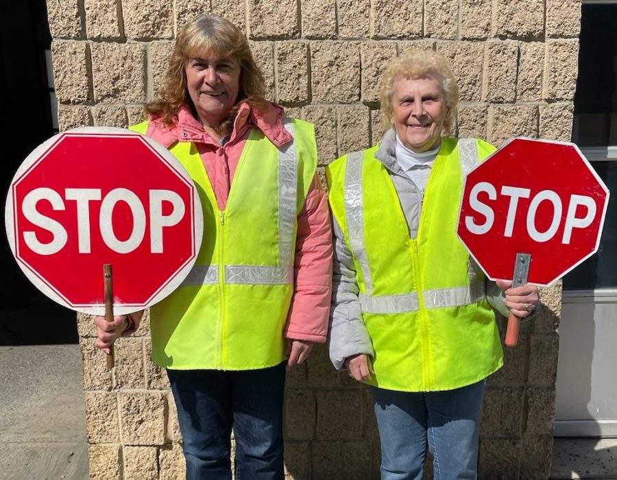 TASD+Crossing+Guards+Sheri+Hartsock+and+Arlene+Maser+have+almost+40+years+of++combined+service+to+the+district.+