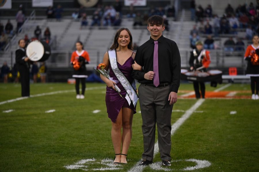 Mikenzie Weaver representing majorettes and escorted by Lane McClellan.