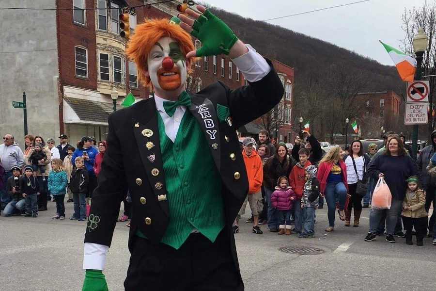 Tyrone high school alum and current sophomore English teacher Jonathan Holmes alter-ego for the past eight years is Darby the Jaffa Calliope Clown.  Here he is seen at a recent parade in Tyrone. 
