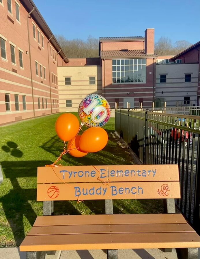 Eddies bench at the TAES playground was decorated by his friends and classmates in honor of Eddies birthday. 