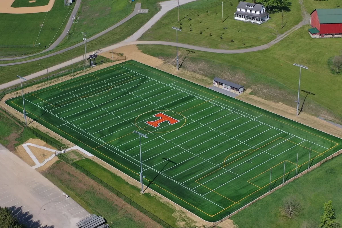 The new TASD turf field is multi-purpose, and is lined for both football and soccer.