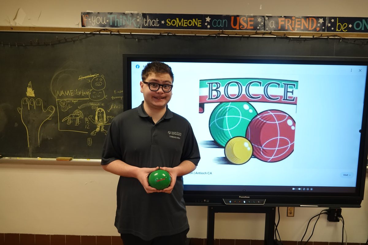 Mike Mingle is a member of the first season of the Tyrone unified bocce ball team.