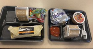 Tyrone students answered two Eagle Eye surveys on the quality of school lunches at Tyrone Area High School.  Pictured are lunches from February 2, 2024.