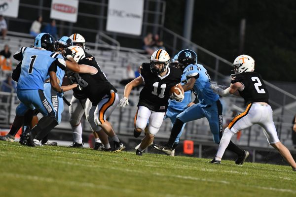 Seth Hoover runs the ball last year against Johnstown