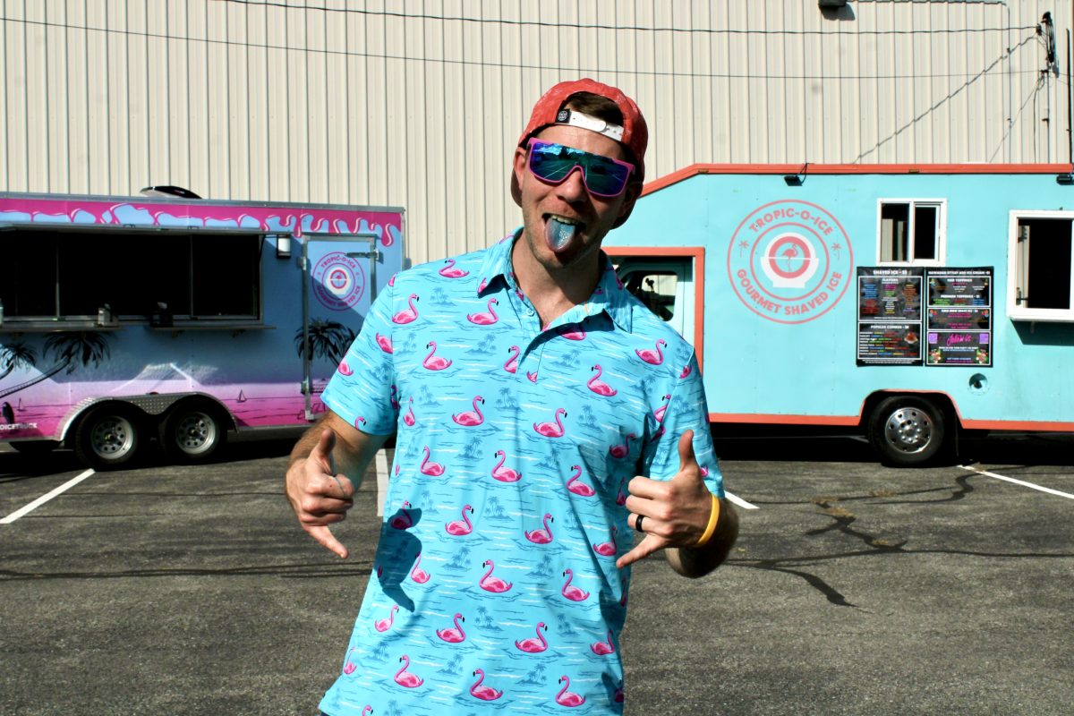 Tropic-O-Ice Owner Jamey Rimmey with both Tropic-O-Ice units