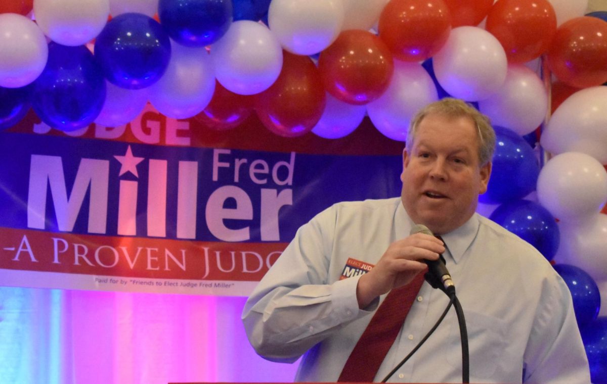 Judge Fred Miller on the campaign trail for Blair County Judge in the spring of 2023 (photo courtesy of Fred Miller, previously published in the Eagle Eye). 